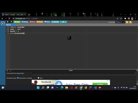 cara menampilkan calendar dengan python