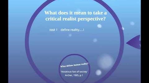 An Introduction to Critical Realism By Dr Sam Davis (Leeds Beckett University)
