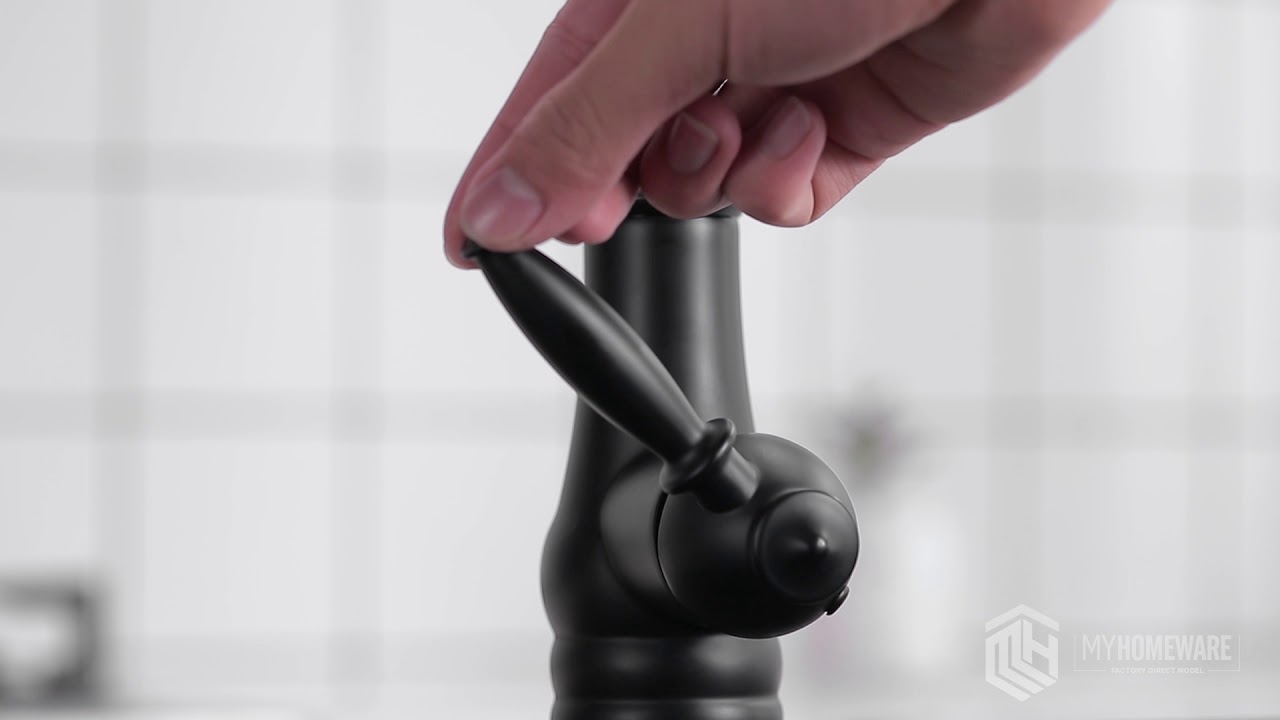 Euro Round Nero Black Vintage Pull Out Kitchen Sink Mixer Tap