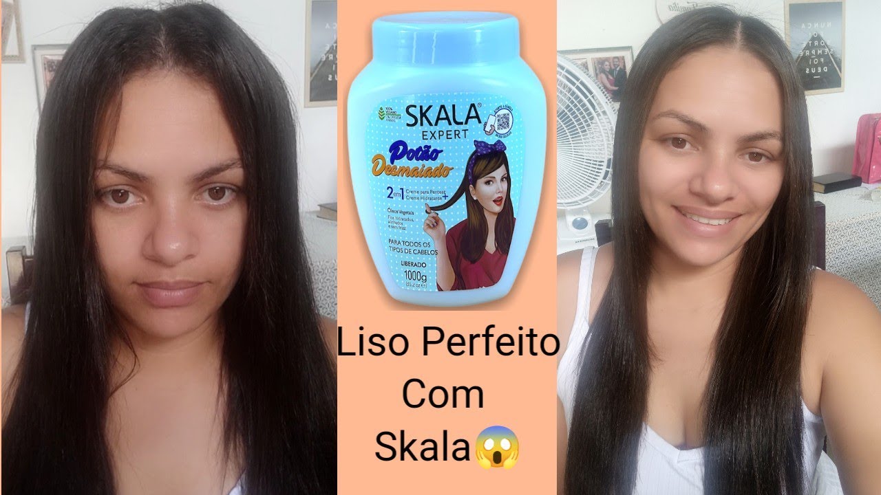 Alisei meu cabelo com Skala Potão desmaiado #retoquederaiz
