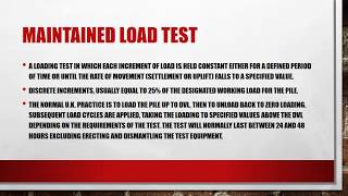 Pile load testing static load tests