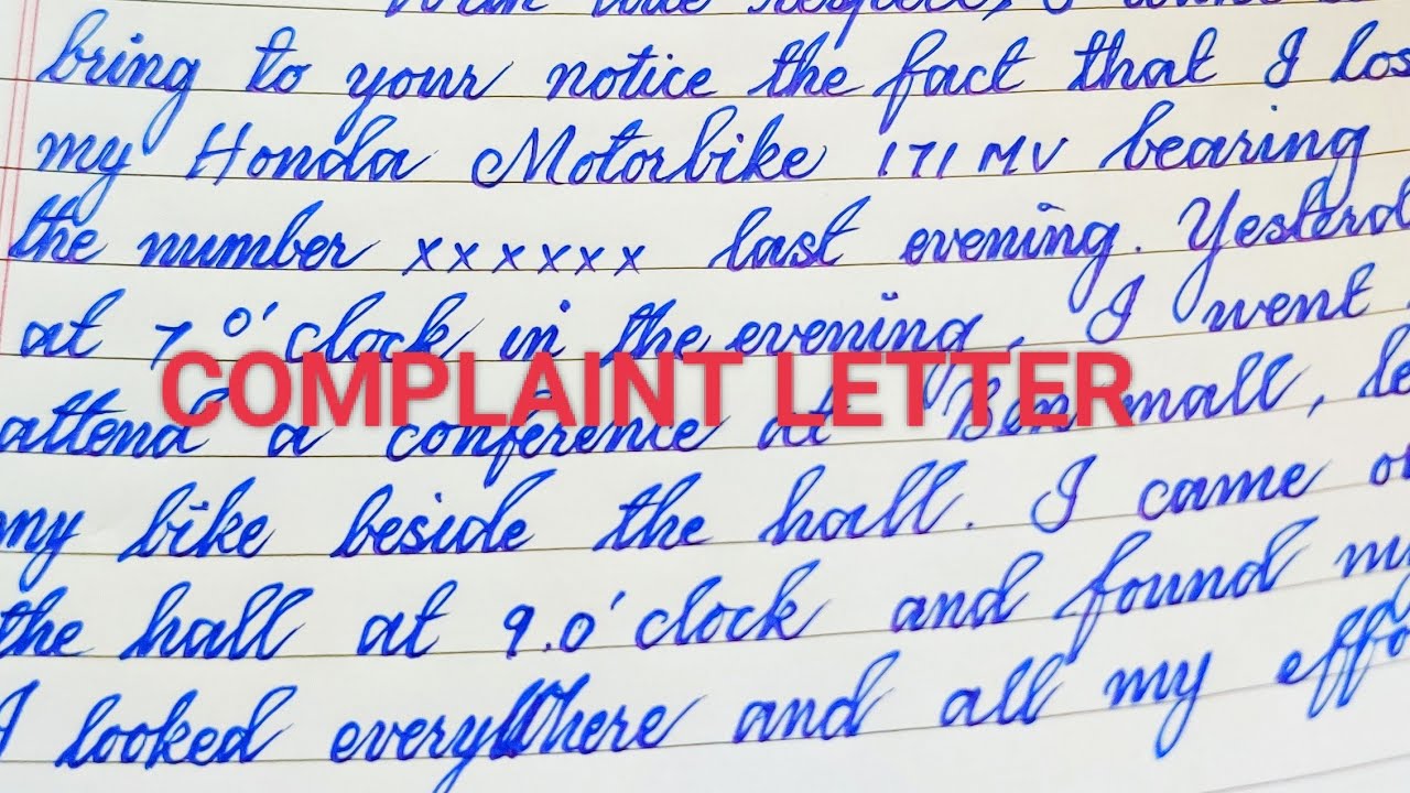 complaint letter to the police commissioner// complaint letter
