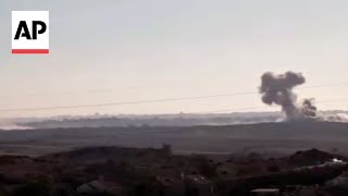Explosion and smoke seen over the Gaza skyline
