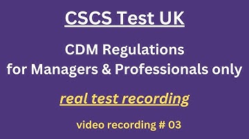 CSCS Test UK 2024 |CSCS Card UK | CSCS Test for Managers & Professionals|#3 #cdm #regulations #2015