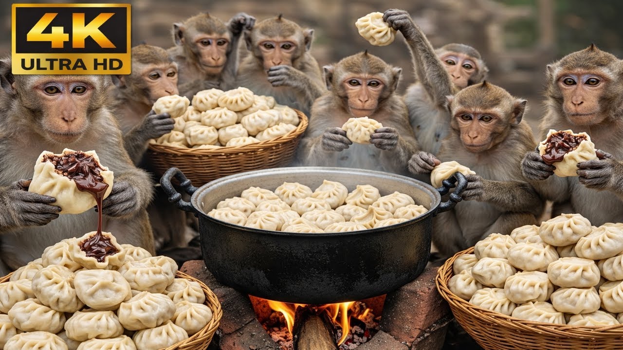 Jungle Style French Fries! Monkeys Fried Them Over Wild Fire🍟🐒