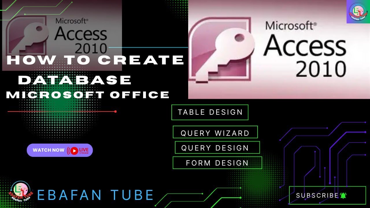 How to Create Data Base SQL MS- Office Access Step by Step lecture to ...