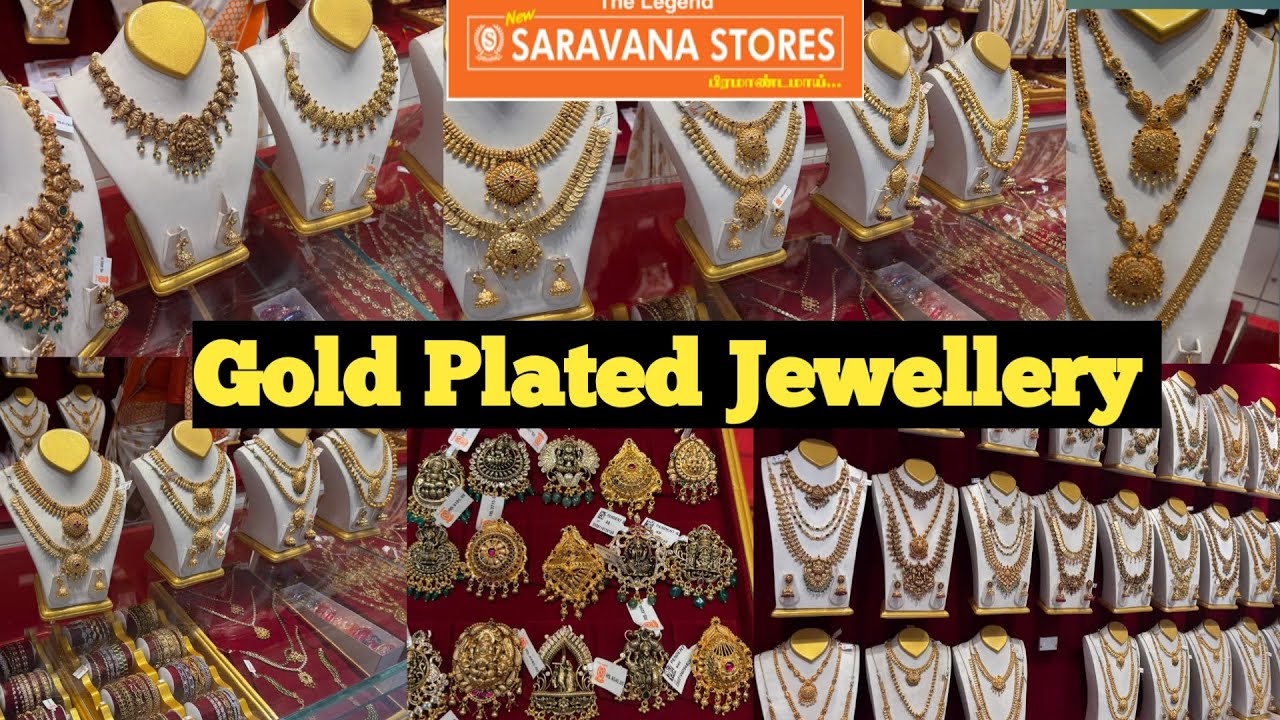 Padi Saravana Stores Gold Plated Silver Jewellery|Antique|Temple|Gold|Necklace|Haram|Jhumkas|Pendant