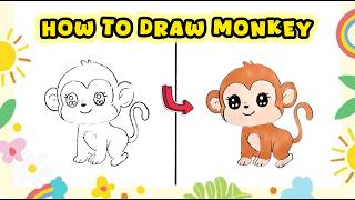 How to Draw a Monkey – Step-by-Step Animal Drawing with Markers