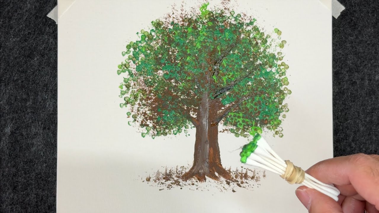 How to Draw a Colorful Tree with Q-tips