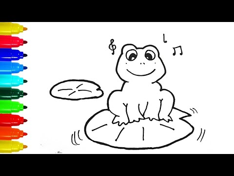 Video Vẽ con ếch ngồi trên lá sen | Draw frog | Drawing... - youtube