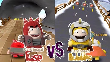 Oddbods Cardboard Fuse vs Cardboard Bubbles | Oddbods Turbo Run | Android Gameplay