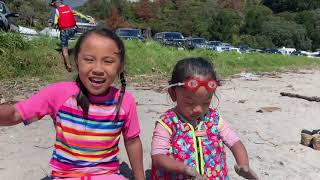 Playing at the Beach! [Sophia and Audrey TV!]