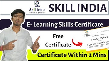 Skill India Free Certificate | E- Learning Skills Quiz Free Certificate