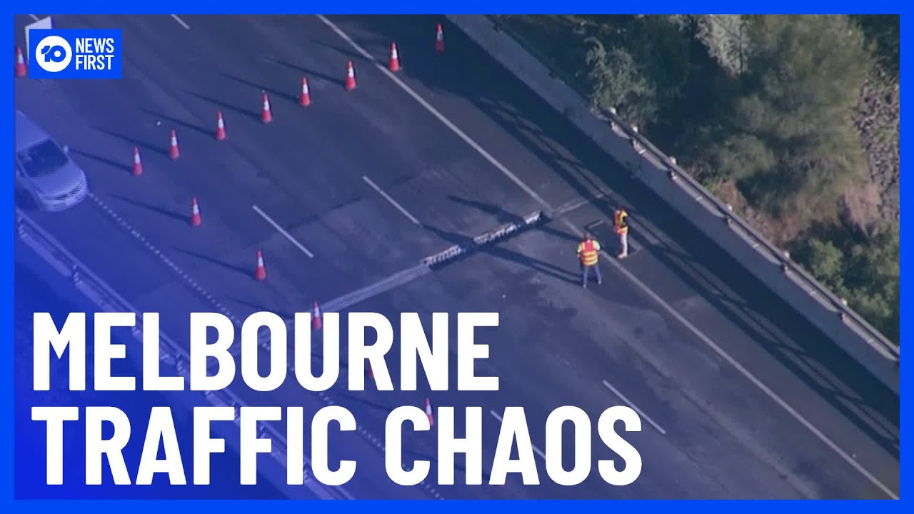 Traffic Chaos On Melbourne Freeway After Damaged Road Causes Truck ...