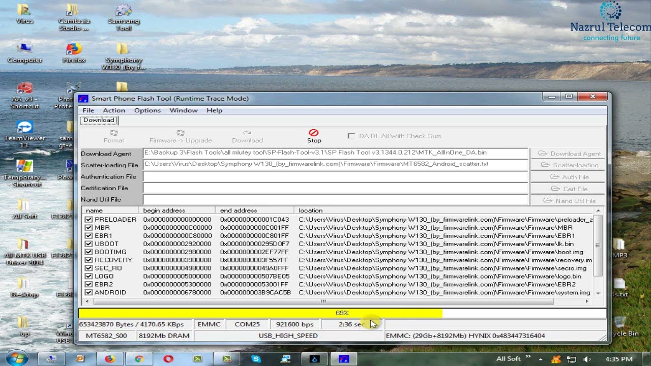Symphony W130 Flash Write Done Without Box & Dongle