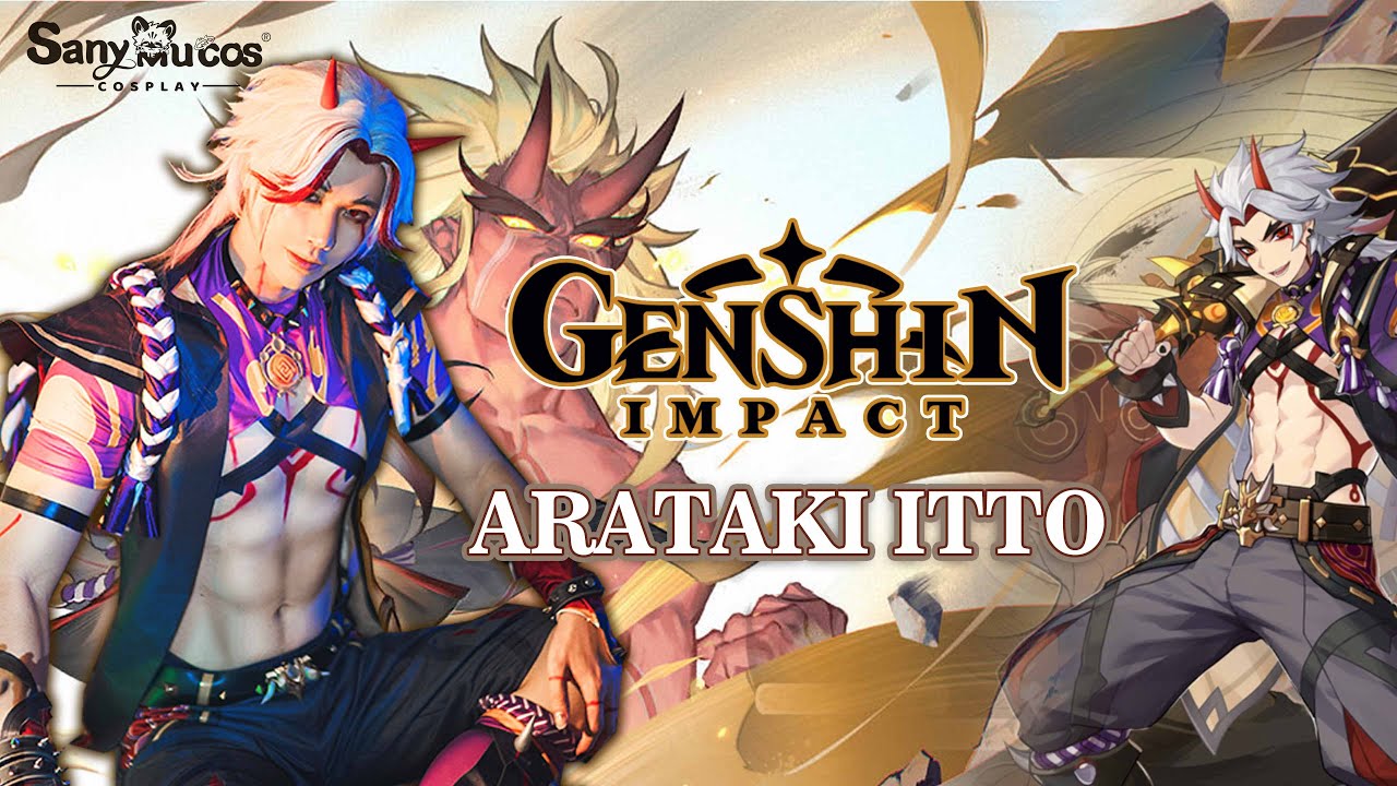 【SanyMuCos】Genshin Impact Arataki Itto Cosplay Costume Plus Size Detail Show