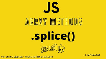 JavaScript Tutorial | Array | splice() | Tamil