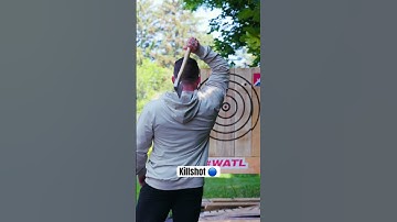 Practice makes perfect #axethrowing #throwingaxe #throwingaxes #watl #trickshots