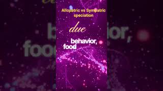 Allopatric vs Sympatric Speciation How new species form.#neet#facts #science#trending#biology.