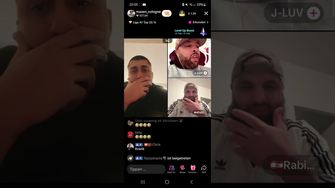 Mazen Live ESKALIERT mit J-Luv 😂😂😂😂😂 Teil 2