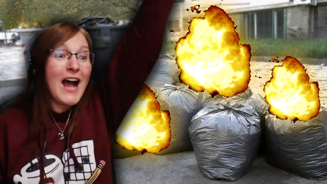 Smom blows up the trash