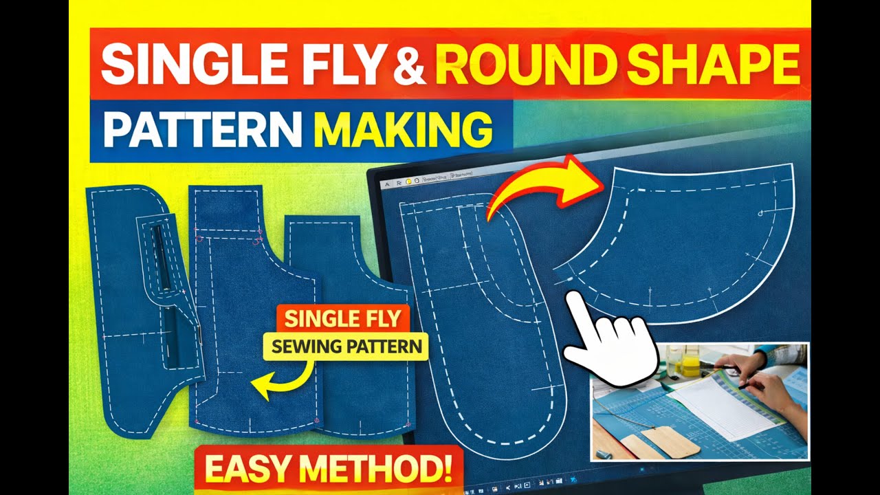 Single Fly & Fake Fly Pattern Making | Round Shape Perfectly | Garments ...