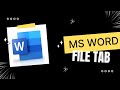 MS Word File Tab Explained in Hindi | Complete File Menu Tutorial for Beginners