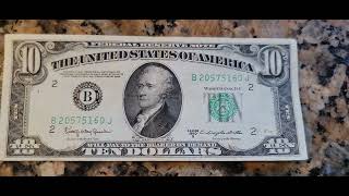 American $10 bill 1950