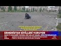 Ermenilerin Sivilleri Bombaladığı Kasabada Bakü TV Muhabirinin Zor Anları!