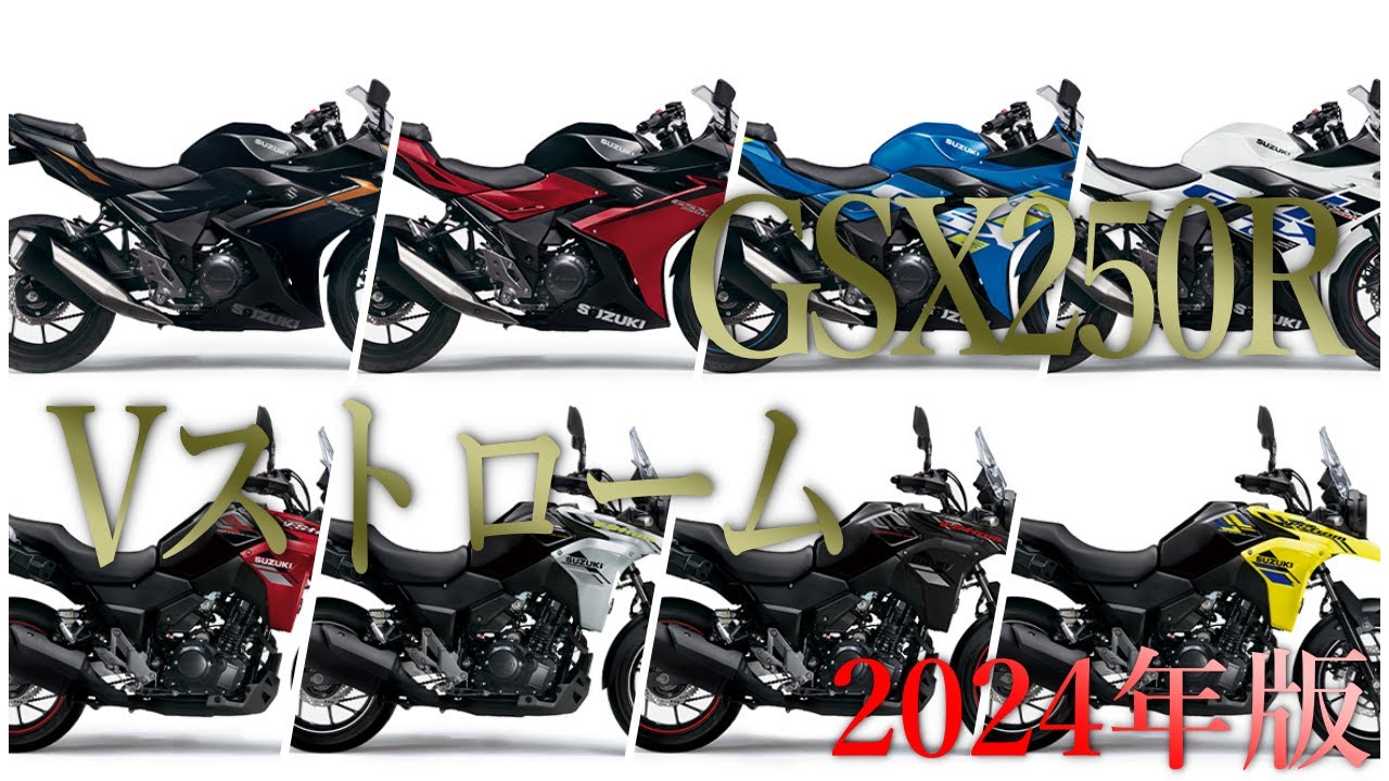 SUZUKI 2024年版Vstrom250(Vストローム250)とGSX250R変更点まとめ