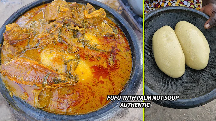 Authentic Ghanaian food fufu with palm nut soup || How to prepare this authentic food