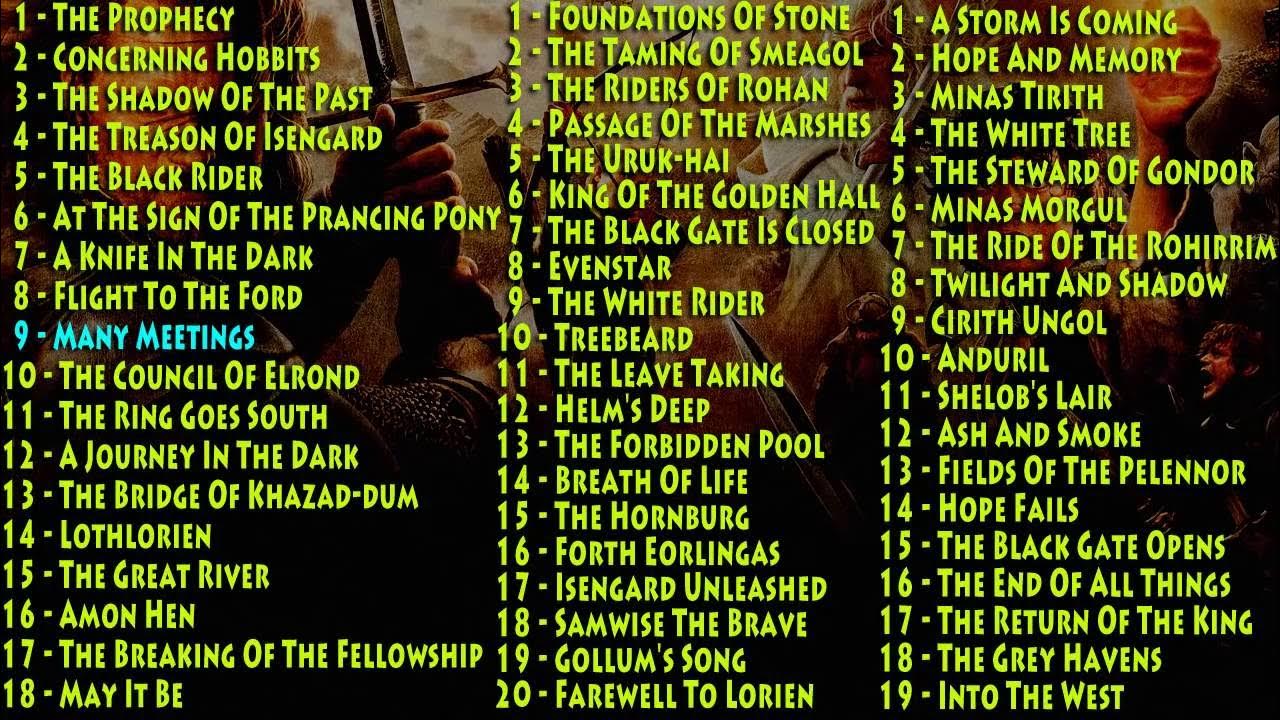 Lord Of The Rings Soundtrack HD Complete (with links) YouTube Music