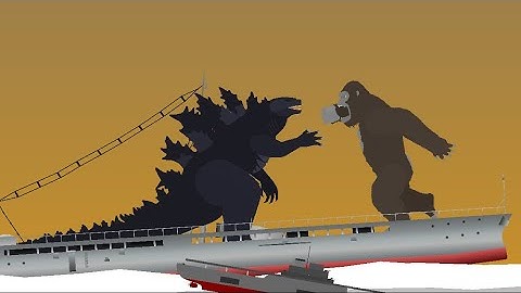 Godzilla vs Kong battle in aircraft carrier test Animation | Stk |