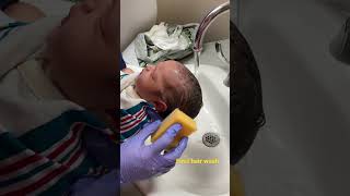 Baby first hair wash!
