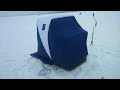 мобильная палатка-сани палатка зимней рыбалки Mobile tent on a sled for ice fishingkalastus teltassa