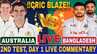 🔴Live: Australia vs Bangladesh, Day 1, 2nd Test, Today Live Cricket Match Score Commentary