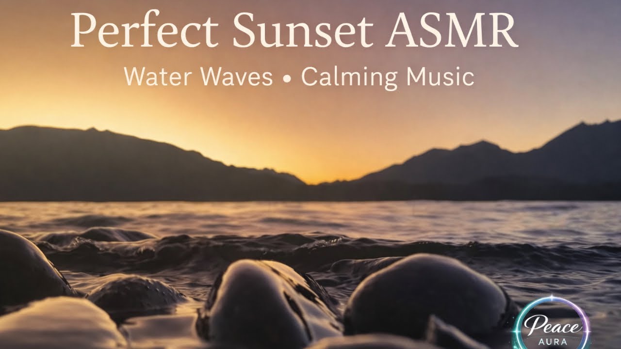 Perfect Sunset ASMR 🌅 | Water Waves & Calming Music for Deep Relaxation |Peace Aura | 