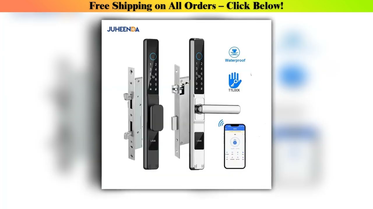 Waterproof Sliding Door Smart Lock TTLock App Alexa Fingerprint Digital Code RFID Card Anti-Lock