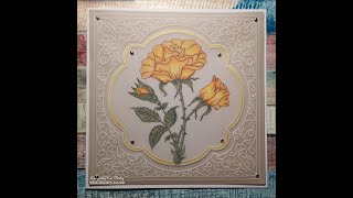 Coloring Golden Roses with Polychromos on Printed Parchment Wealth