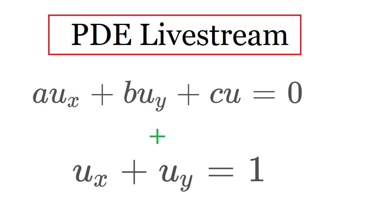 Linear PDE (Livestream) YouTube