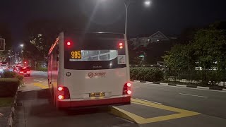 SMRT Buses MAN NL323F A22 (Batch 2) SMB1407P on Service 985 departing Bus Stop 42151