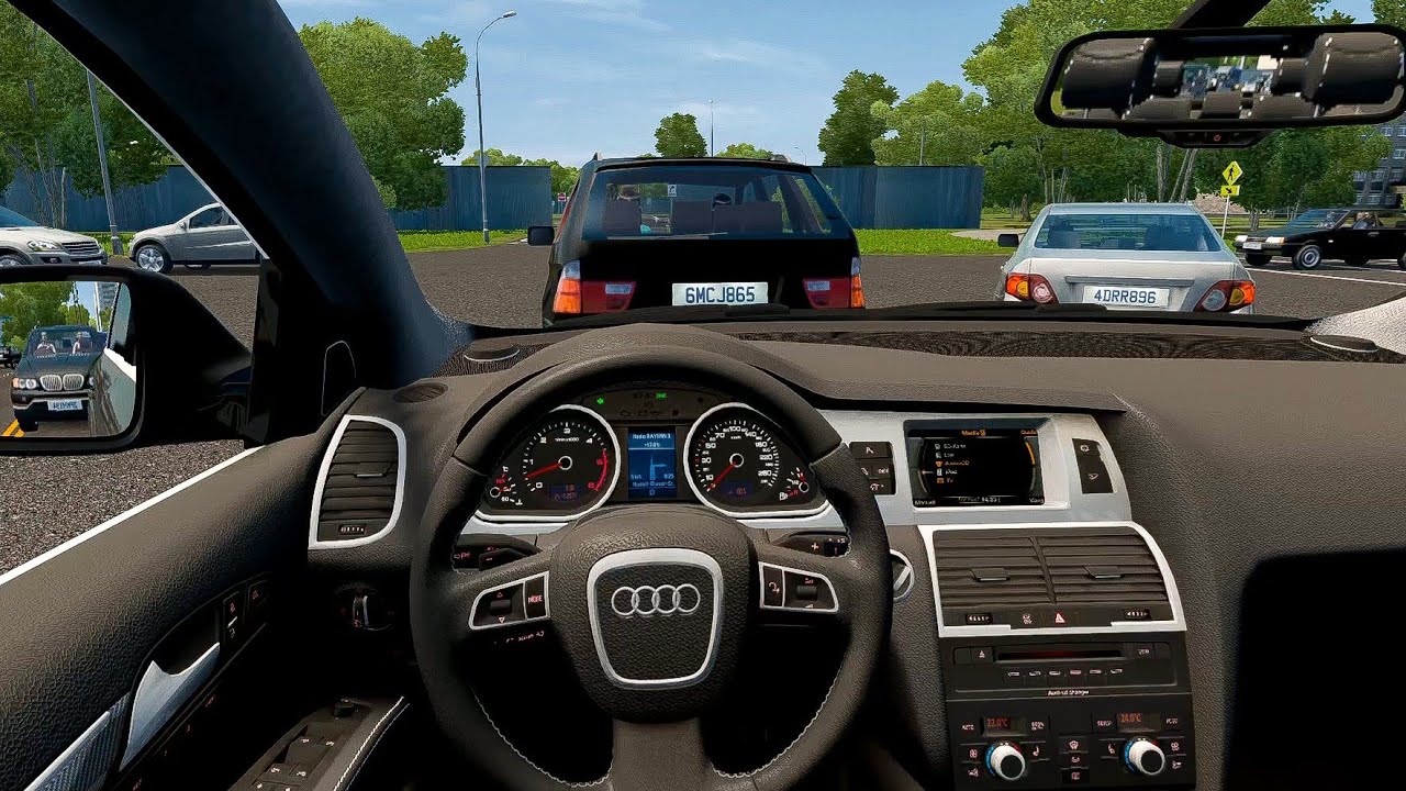 2009 Audi Q7 4L - City Car Driving | Logitech G29 Steering Wheel GamePlay
