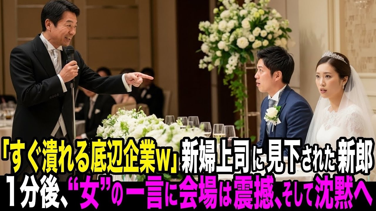 「お前の会社なんてすぐ潰れる！」結婚式で新婦の上司に見下された新郎。1分後、男の一言が会場を震撼させ…【スカッと】