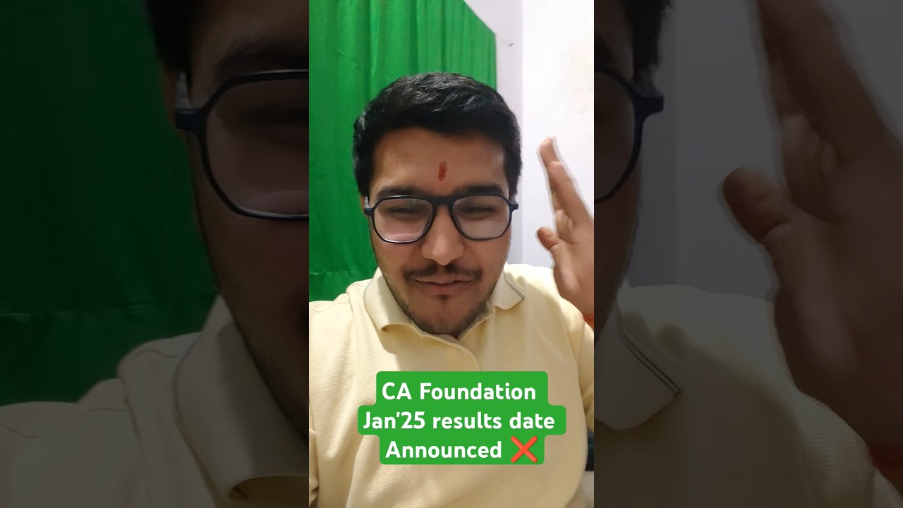 CA Exams Jan 25 results date announced ❌  Live CA Foundation Paper 3 Batch on YouTube 