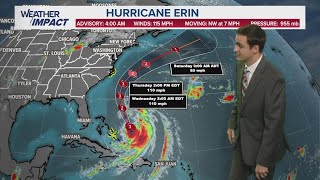 Where is Hurricane Erin going?