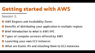 Session 3: AWS Regions and AZs, EC2 - AMI, Instance types, SSH into EC2 using key pair, Elastic IPs
