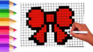 How to Draw a Cute Pixel Bow | Easy Pixel Art Drawing