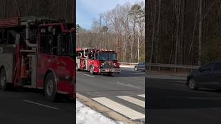 Holly Springs Ladder 255 and Car 1 Responding to a Crash