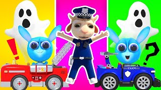 Little Cop Run Away From Real Ghosts and Crazy Rabbits | New Episodes | Animation for Children