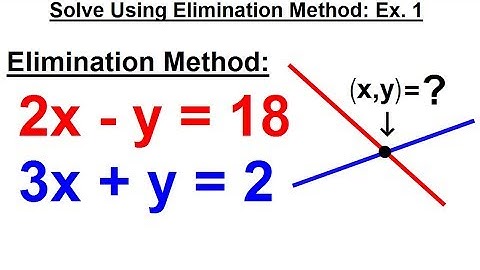 Algebra - Ch. 34: Solving System of Linear Equations (16 of 31) x=?, y=? Elimination Method: Ex. 1